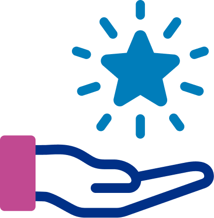 icon of a hand holding a star